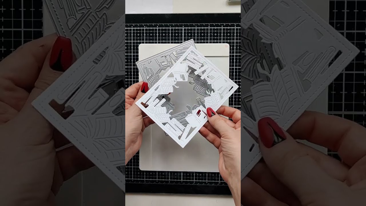 Easy shaker card with a Waffle Flower Book Cover die #cardmaking #shakercard #diecutting