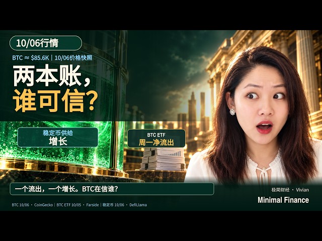BTC约8.56万：周一ETF流出，稳定币却增长｜10月6日