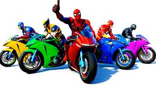 Spider-Man GTA 5 Extreme Rainbow Track! Shark Escape Mission سبايدر مان GTA 5: هروب القرش