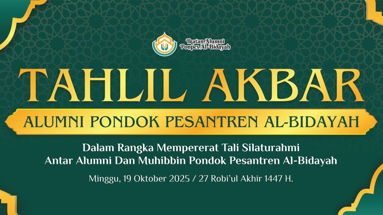 Tahlil Akbar - Pondok Pesantren Al-Bidayah Mande (19 Oktober 2025 / 26 ...