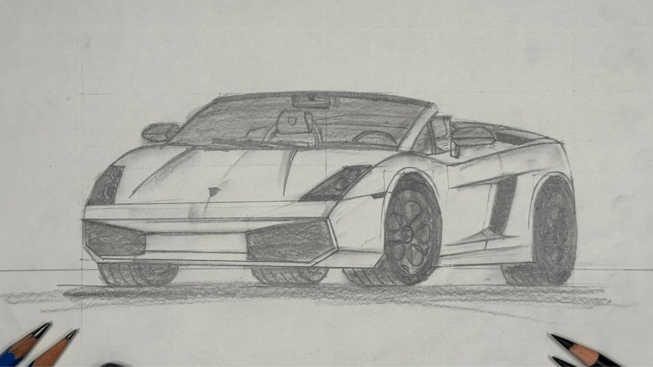 🎨 Lamborghini Gallardo Spyder – Easy Supercar Drawing Tutorial