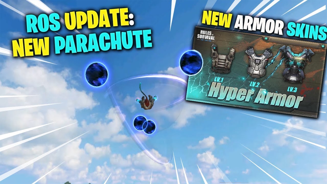 ROS UPDATE: NEW Parachute | First Ever Armor SKINS (Rules of Survival
