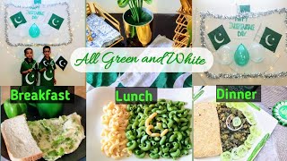 Celebrating diamond jubilee of Pakistan with eating green and white, celebration at Flimingo mall.