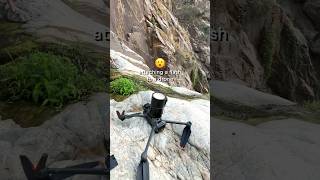 attaching a flash to a drone for the ultimate cliff diving shot 📸 #shorts