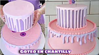 Pastel 2 Pisos Con GOTEO EN CHANTILLY Mis pasteles mis postres Normi