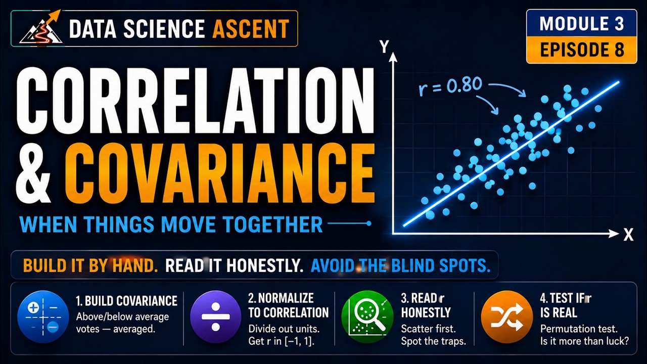 Correlation & Covariance Explained: What r Really Means | Data Science Ascent M3:E8