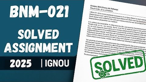 BNM-021 solved assignment 2025 | BNM-021 assignment 2025