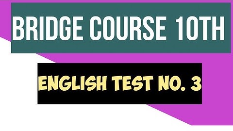 Bridge course class 10th English || Test no. 3 || Setu abyaskarm || #Studywithjosh