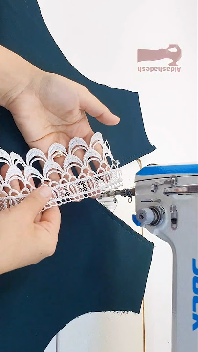 خياطة الدانتيل على الرقبة سبعة #فصالات #خياطة #sewing #fashion #viral #خياطة_نسائية #تفصيل والخياطة