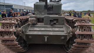Churchill III Tank, close up in the arena at Tiger Day Spring 2014, including some interior footage.
