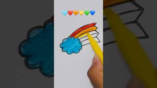 Cute rainbow drawing 🩵❤️🧡💛💚 || #cutedrawing #simpledrawing #easydrawing #shorts