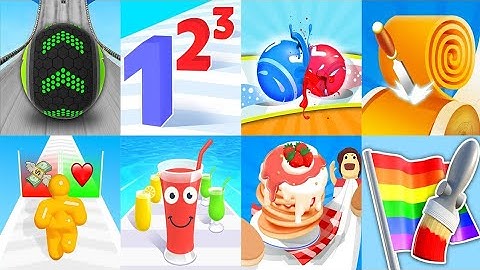 Satisfying Games : Going Ball | Pancack Run | Juice Run | Spiral Roll - All Level Gameplay Video