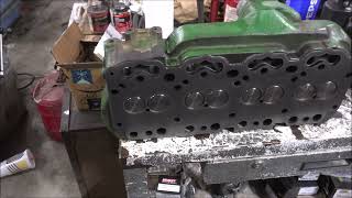 Deere Dubuque 4 cylinder head rebuild