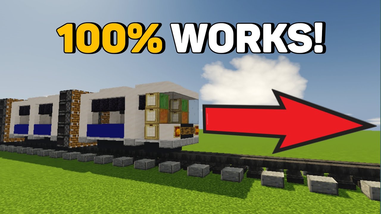 NO MODS! Working Train In Minecraft - YouTube
