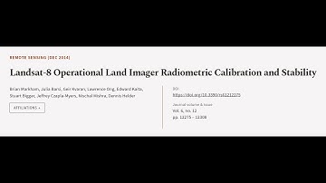 Landsat-8 Operational Land Imager Radiometric Calibration and Stability | RTCL.TV