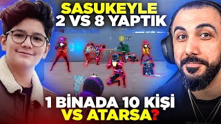 SASUKEYLE 8 KİŞİYE KARŞI VS ATTIK! TEK BİNADA 10 KİŞİ KAPIŞIRSA?? AŞIRI EĞLENCELİ! | PUBG MOBILE