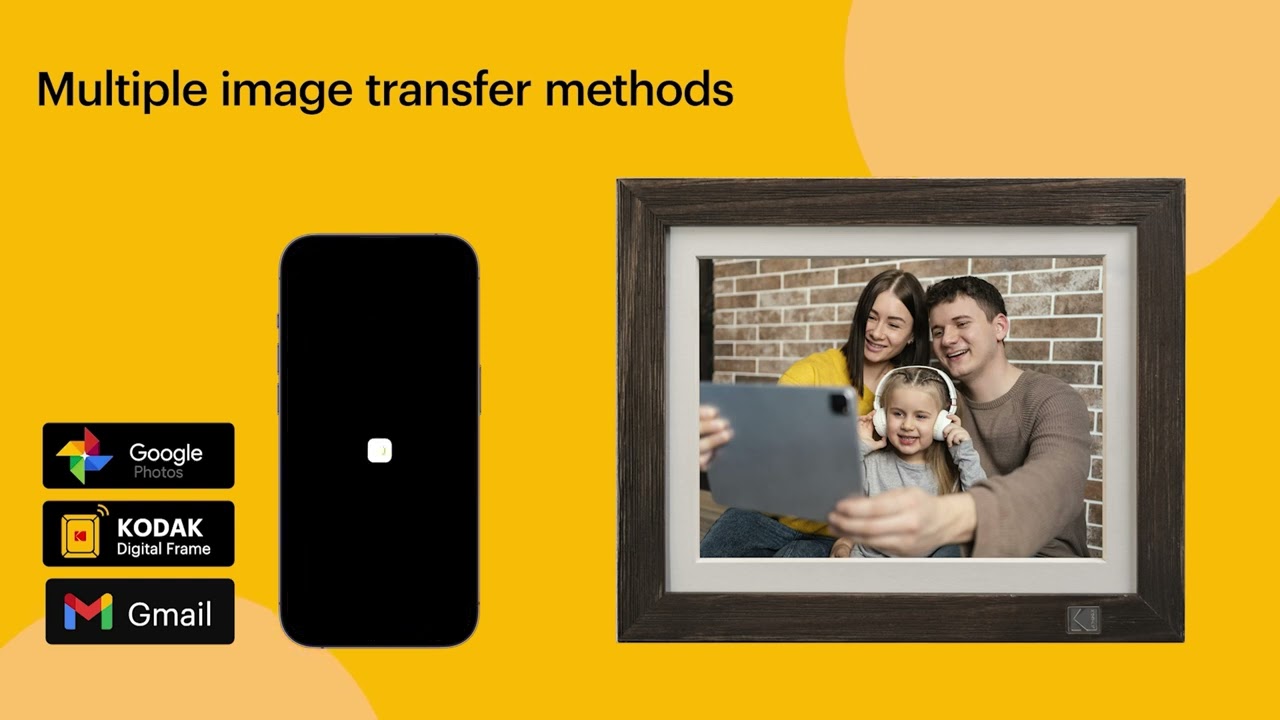 Kodak HDPF-978 Digital Photo Frame Rustic Wood, Advanced 9.7