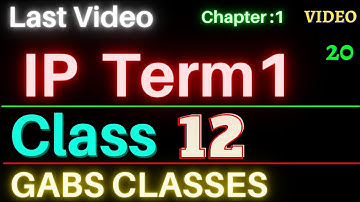 IP CLASS 12 TERM 1 CHAPTER 12 | IP TERM 1 CLASS 12