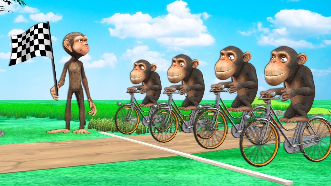 बंदर साइकिल रेस Monkey Cycle Race Funny Hindi Comedy Video