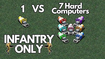 1 vs 7 Hard Computers - Infantry only - Red Alert Remastered