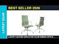 Luxury leather executive chair Ribbed Office Chair with Top Grain Leather Guide