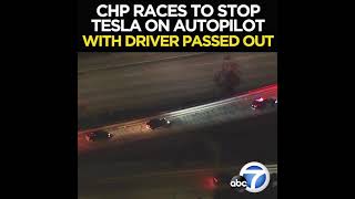 CHP stops Tesla on autopilot with passed out driver.... @ABCNews