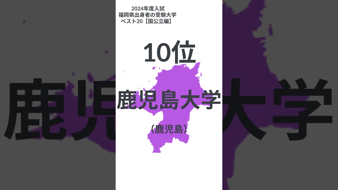 2024国公立】福岡県出身者の受験大学ベスト20【河合塾】 - YouTube