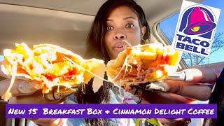 TACOBELL NEW $5 BREAKFAST BOX & CINNAMON DELIGHT COFEE | Food Review