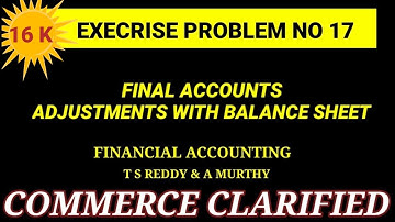 FINAL ACCOUNTS WITH SIMPLE ADJUSTMENTS -EX. PROB 17 - FINANCIAL ACCOUNTING #Final_accounts