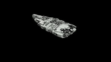 Imperial Corvette Turnaround (Wireframe)