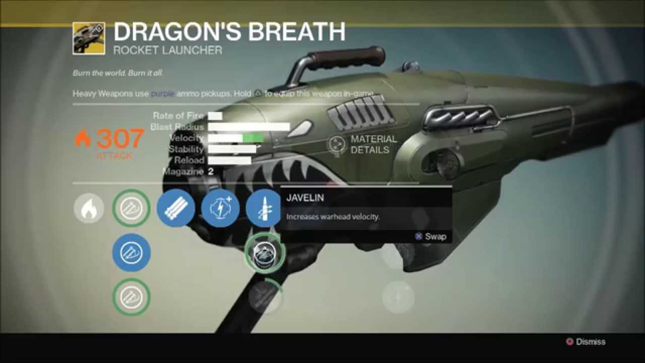 DRAGON'S BREATH (IT'S HOT!) Exotic Weapon Guide Destiny YouTube