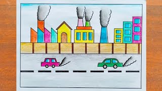Air Pollution Drawing How To Draw Air Pollution Poster Easy Steps Stop Air Pollution Drawing