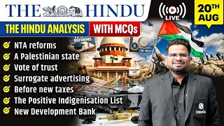 The Hindu Analysis | 20th August 2026 | The Hindu Newspaper  - Practice Questions | Prashant Sir