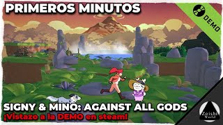 Vistazo a esta colorida Demo de combates RPG en 2D | SIGNY & MINO: AGAINST ALL GODS (Demo)