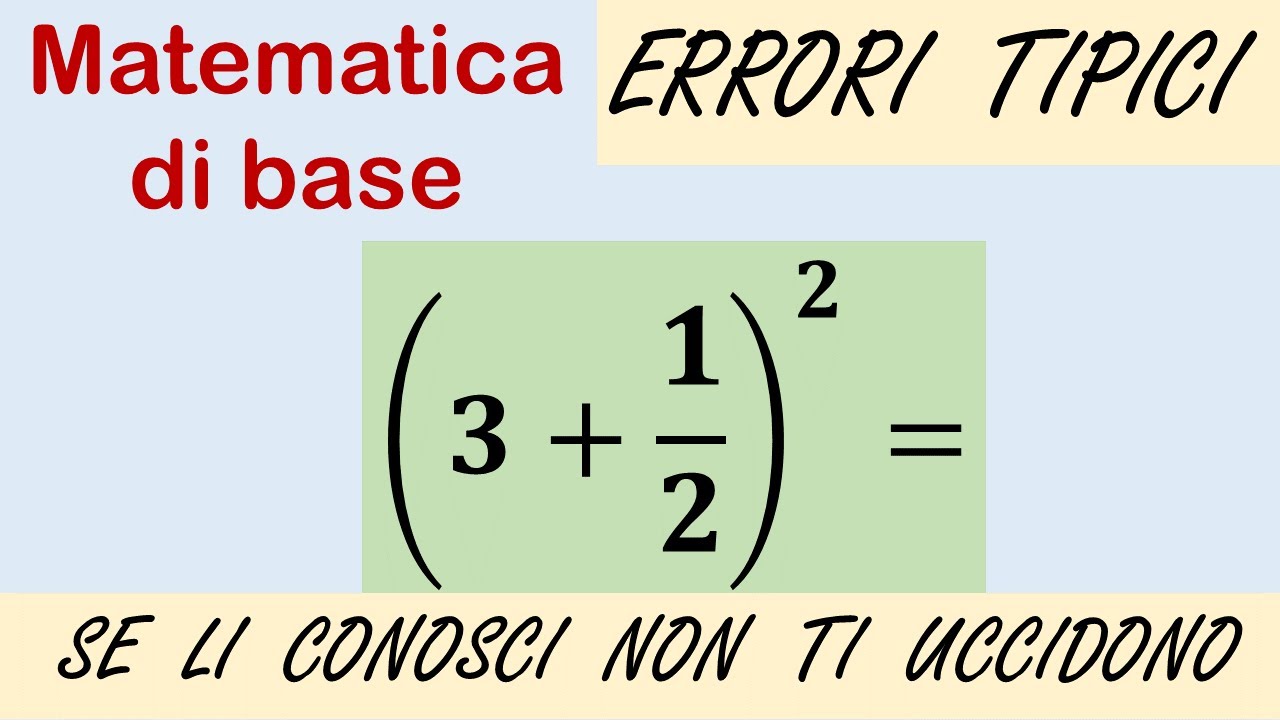Errori tipici nelle espressioni matematiche