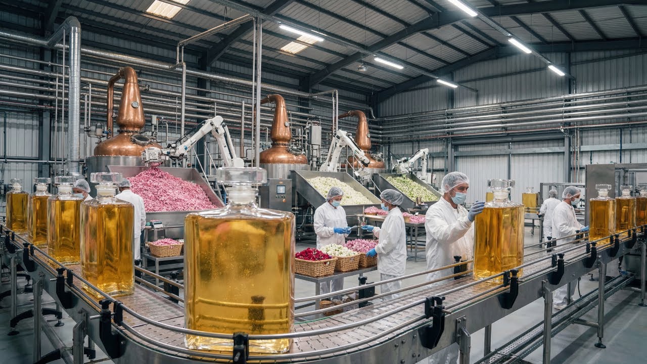 Inside a Modern Perfume Factory: How Flowers Are Distilled into Luxury Scents (Full Process)