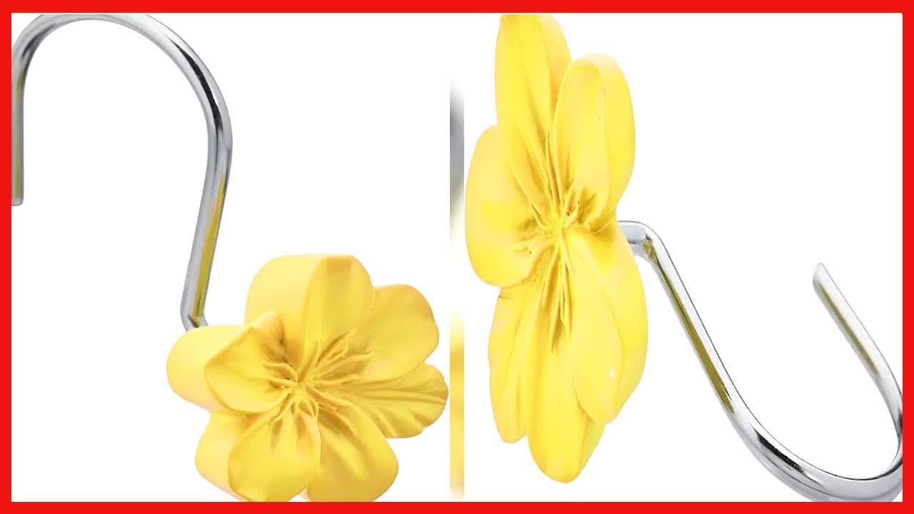 Great product -  Amazon Basics Shower Curtain Hooks - Flower, Yellow