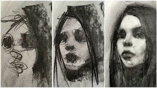 Portrait Drawing in Charcoal - Step by Step (Real Time)