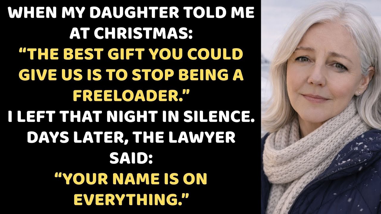 My daughter said, “The best Christmas gift you could give us is to stop being a freeloader…”