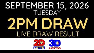 [LIVE] PCSO Lotto Result Today 2pm September 15 2026 - Ez2 Result and Swertres Result