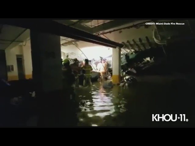 Raw video: Miami-Dade Fire Rescue rescue efforts in basement garage of condo building collapse