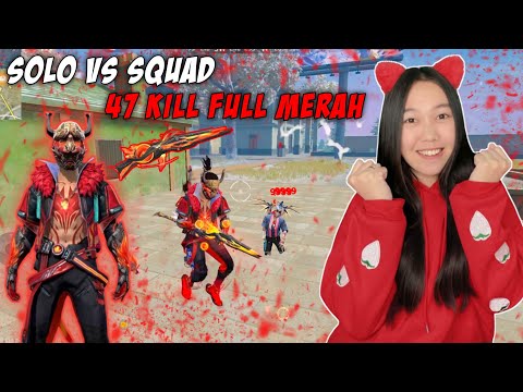 47 KILL SOLO VS SQUAD PAKE  SG 2 METEOR AUTO BOOYAH - CEWEK FREE FIRE INDONESIA !!