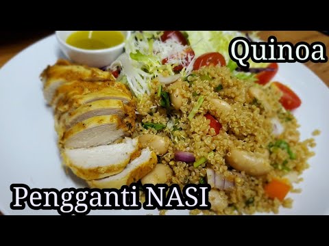 Resep Lengkap Quinoa Salad Pengganti NASI & Ayam & Salad Dressing. Cocok buat Bekal Kerja.