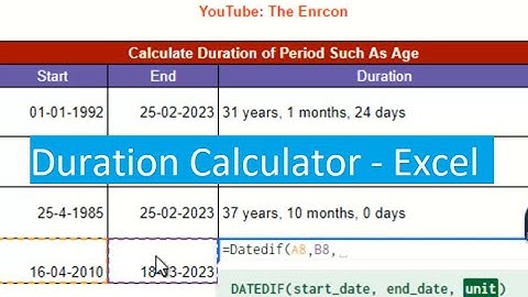 Calculating Date Duration in Excel & Google Sheets Using the DATEDIF Function #shorts #excel
