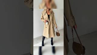 Notched Collar Double Breasted Longline Trench Coat