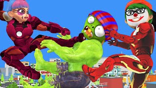 Family Tani Ironman , Joker Ironman fight With Giant Zombie - Scary teacher 3D Fun Story Animation