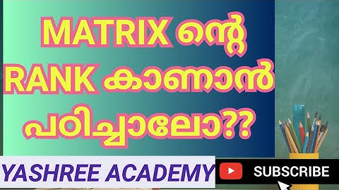 RANK OF A MATRIX #matrix#mathematical methods for economics#kerala university