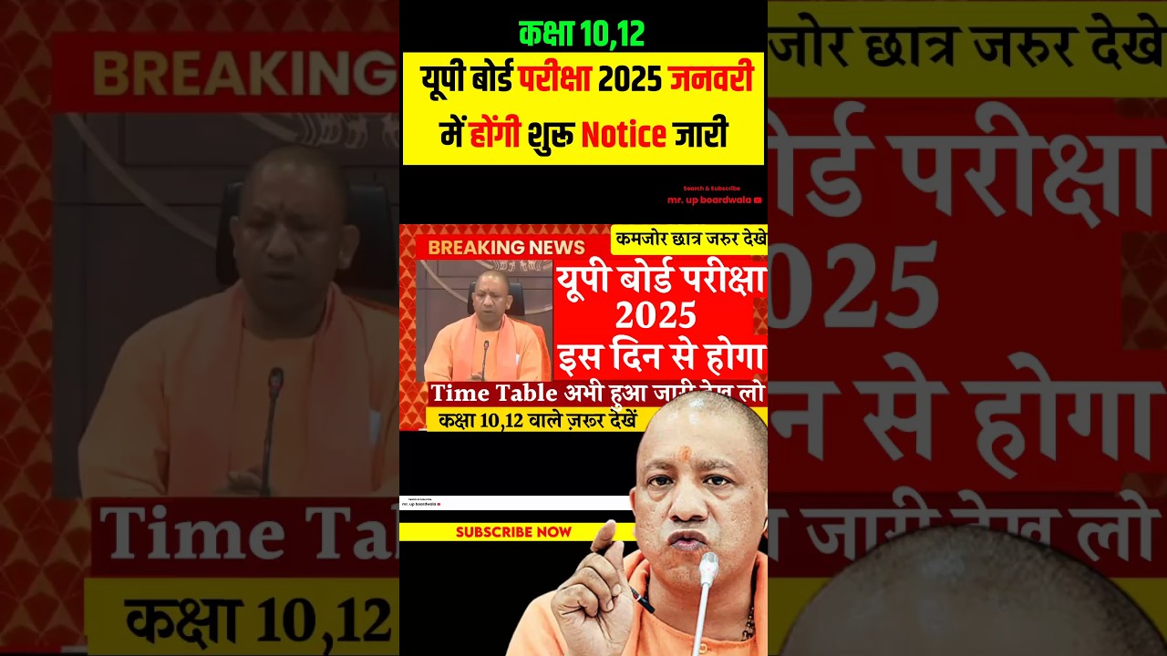 UP Board Exam Date 2025 | up board time table 2025 | up board exam 2025 kb se hoga| up board exam