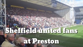 Sheffield Utd fans at Preston 2019