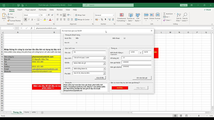 Phần mềm tính giá cửa nhôm